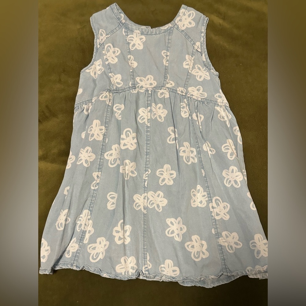 Peek Blue Denim Floral Dress Size 6-7